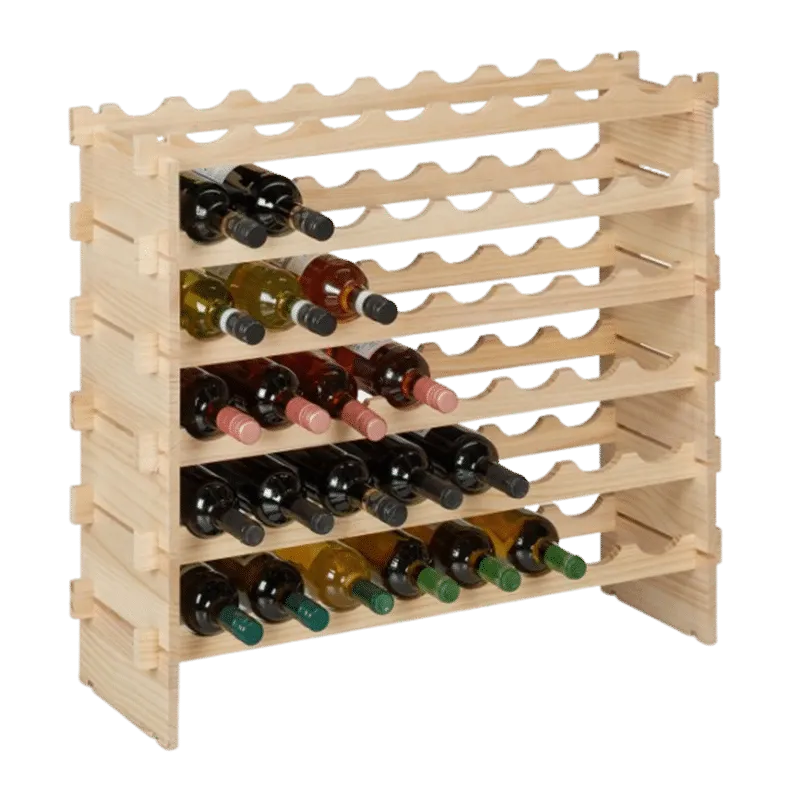 Solid Pine Wood 48 Bottles Wine Rack