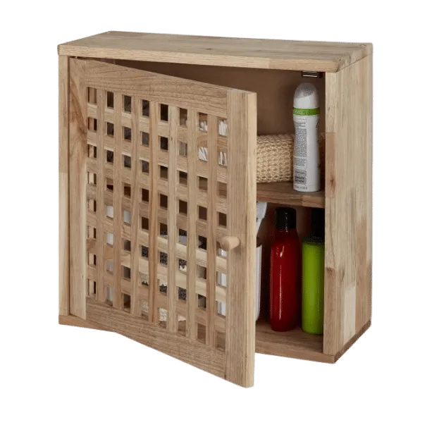 Chinese Walnut Wood Wall Hanging Cabinet(Grid)