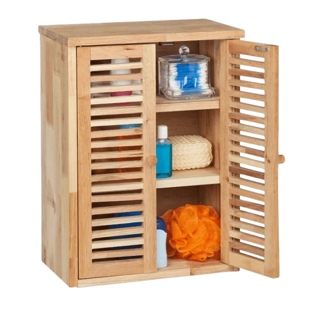 Chinese Walnut Wood 2-Door Wall Hanging Cabinet