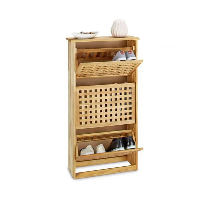 Chinese Walnut Wood Hot selling walnut wood 3 drawer shoe cabinet 